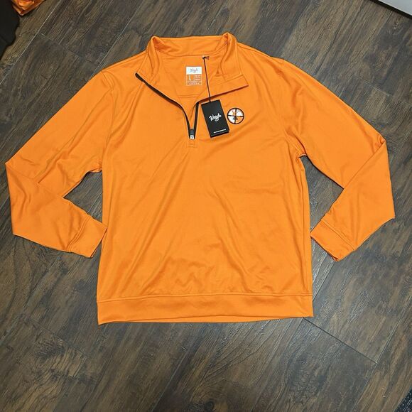 NWT Waggle Blaze Quarter Zip Pullover Mens Large Orange Golf Lightweight Buck - Picture 1 of 8